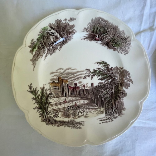 Johnson Brothers plates set of 3 used, hand-painted, 25.5 cm