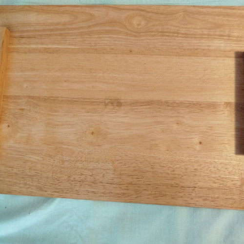 Wooden serving tray with groove and dip holders, new