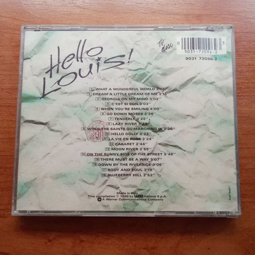 Hello Louis Armstrong CD used, Le Piu Belle Canzoni 1980s 1990s