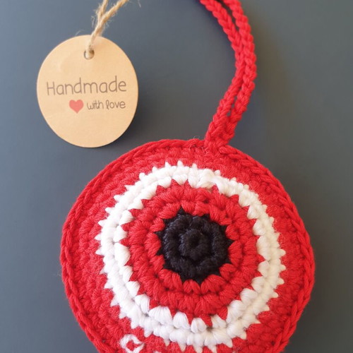 Olympiacos knitted handmade mati, new, 18cm×8cm