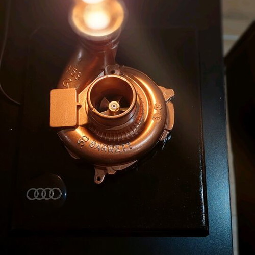 Lamp made from turbocharger handmade, desk or wall sconce
