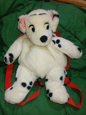 Dalmatian Puppy Bag vintage children's backpack like new, black and white