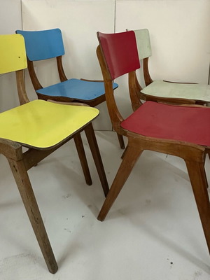 Σετ 4 vintage καρέκλες "Καραμέλες" μεταχειρισμένες, φορμάικα '60s