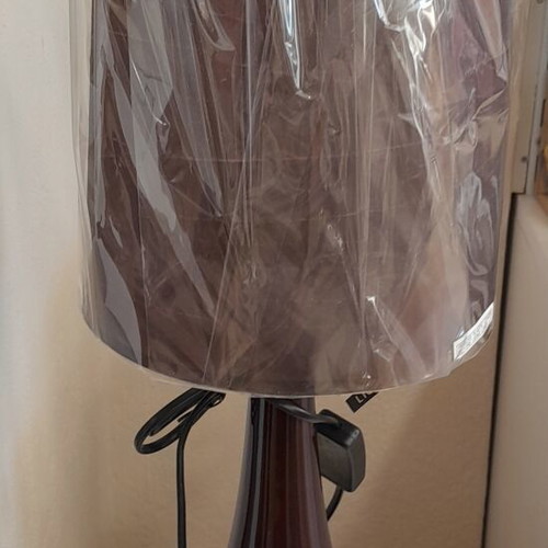 Semi-porcelain table lamp 56cm dark brown new