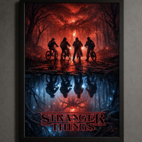 Stranger Things framed poster 30x40cm new