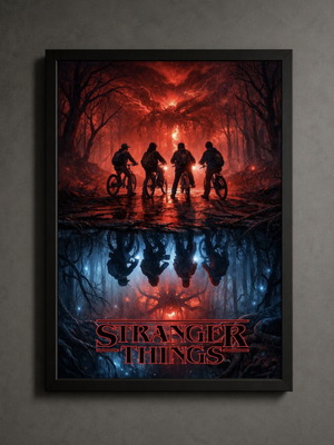 Stranger Things framed poster 30x40cm new