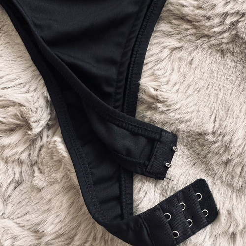 Stradivarius strapless top, black with gold detail