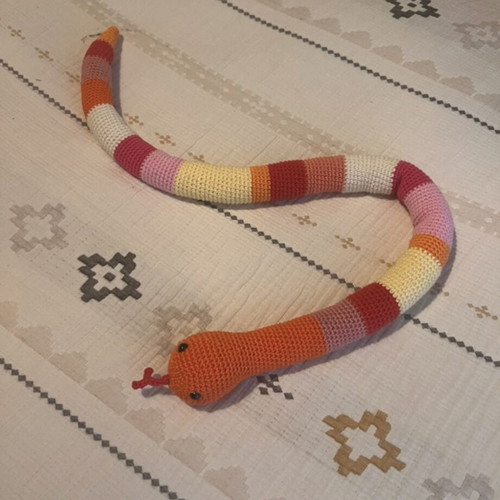 Handmade Amigurumi Crochet Snake Multicolor