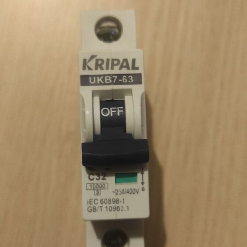 Automatic single-pole circuit breaker 63A 10KA Kripal UKB7-63 new