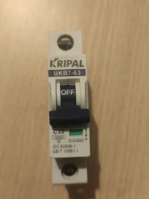 Automatic single-pole circuit breaker 63A 10KA Kripal UKB7-63 new