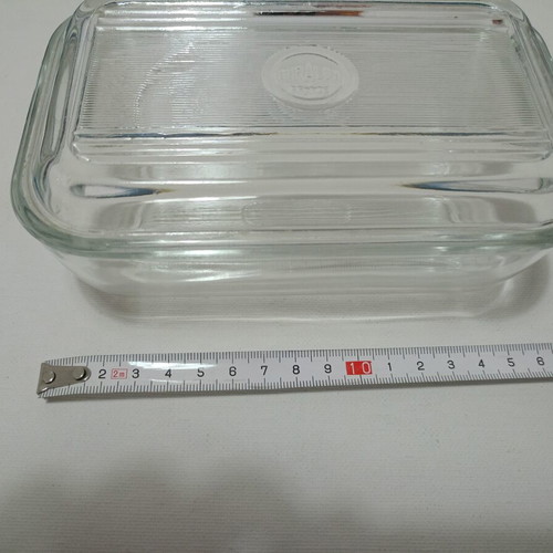 Duralex France Vintage glass butter dish used