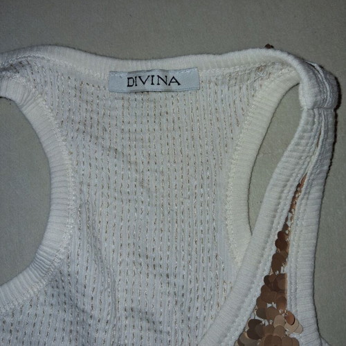 Divina dress beige with gold sequins like new, small