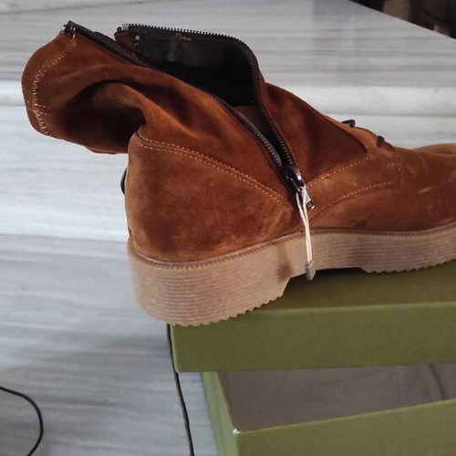 Italian leather ankle boots new camel with fur lining