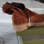 Italian leather ankle boots new camel with fur lining
