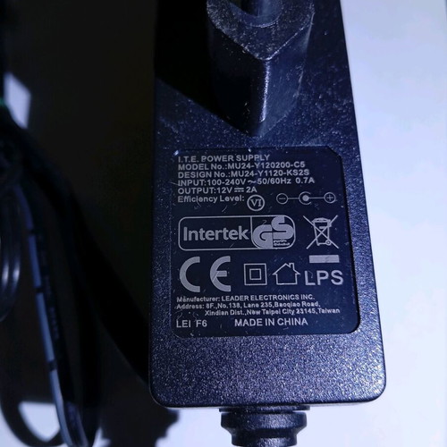 Power adapter 12V 2A like new for small devices
