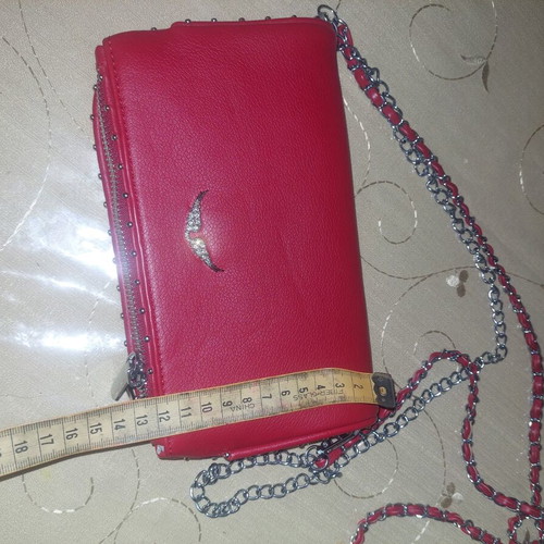 Red women's shoulder and handbag