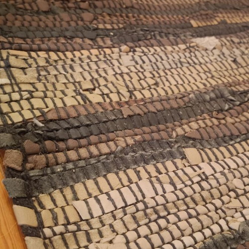 Set of 5 Rag Rugs like new, colorful and dark strips