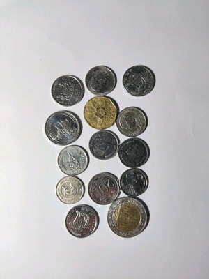 Foreign coins used, cleaned