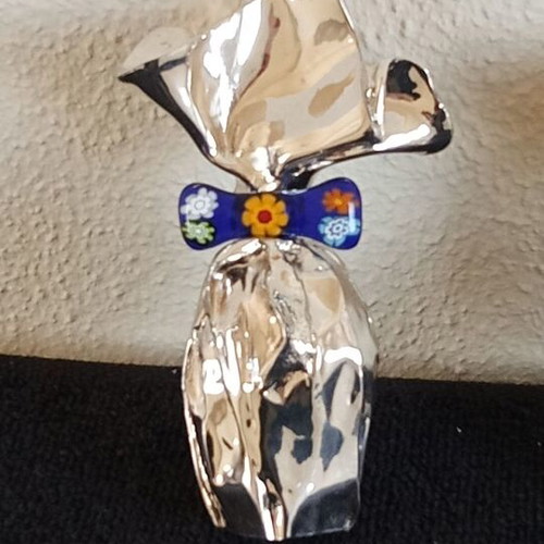 Easter silver-plated egg with 925 silver Italian, new