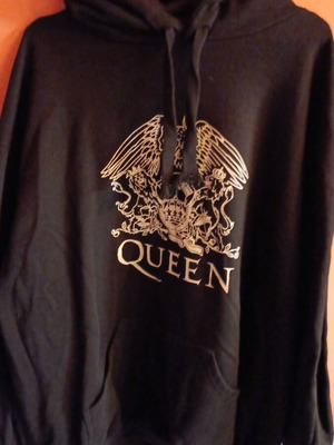 Queen Hoodie with Print like New, Black