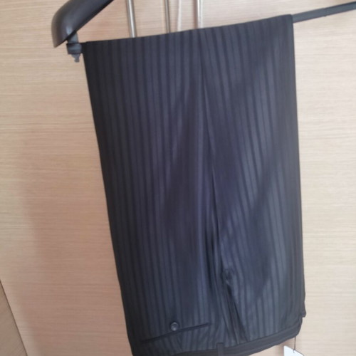 Wedding suit like new, black striped with white vest