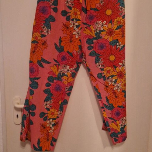 Karavan floral cotton summer pants, elastic waist