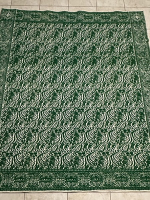 Vintage traditional handmade wool throw blanket 176x150cm like new
