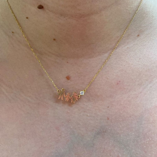 Family necklace with mother, father, daughter, Anna Maria Mazaraki
