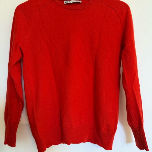 Zara knitted sweater like new, red, size S, wool and cashmere