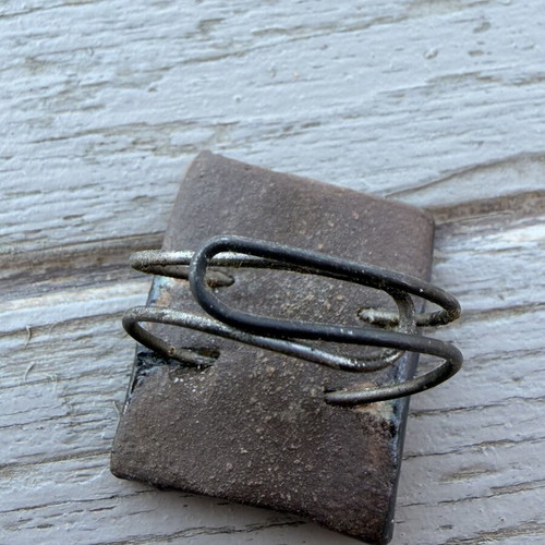 Handmade ceramic ring like new, multicolor