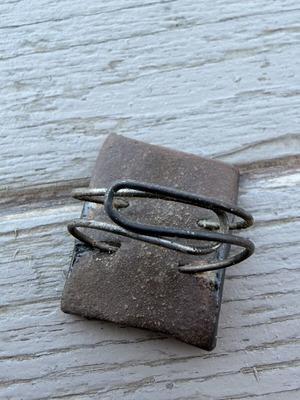 Handmade ceramic ring like new, multicolor