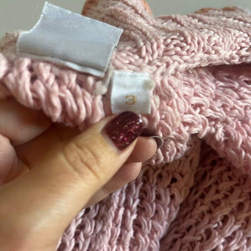 Vintage Roxy women's cardigan L used, pink with orange details