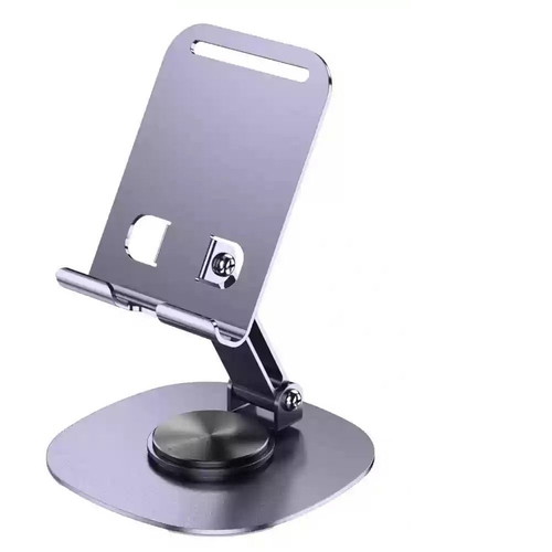 Metallic folding desktop phone stand new, gray