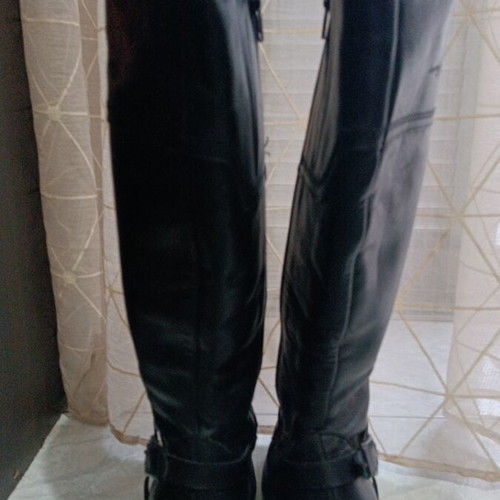 Boxer black leather boots like new size 38 with 7cm heel