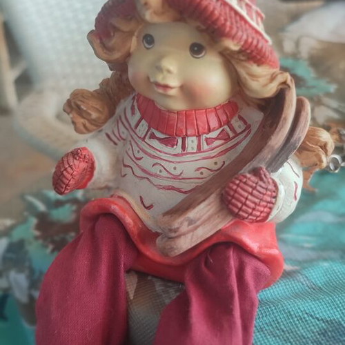 Winter Christmas decoration girl figurine