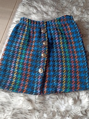 Knitted mini skirt multicolor like new