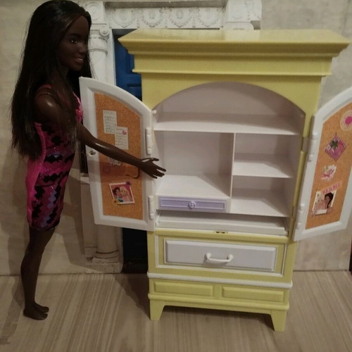 Barbie furniture set with doll used