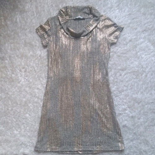 Wyou mini shiny gold dress like new, size S
