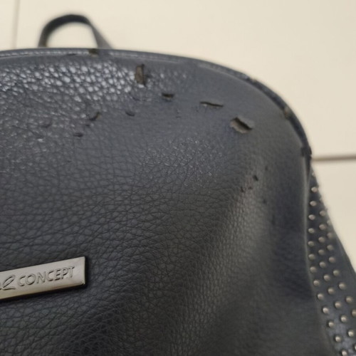 Axel backpack used, blue synthetic leather with studs