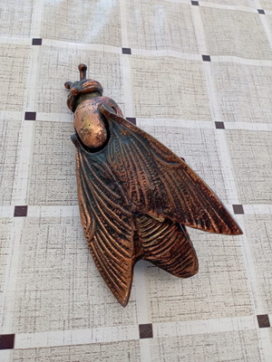 Vintage brass ashtray in bee shape used