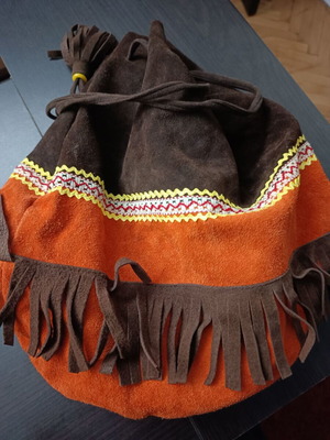 Vintage suede bag like new, boho style from the 70s
