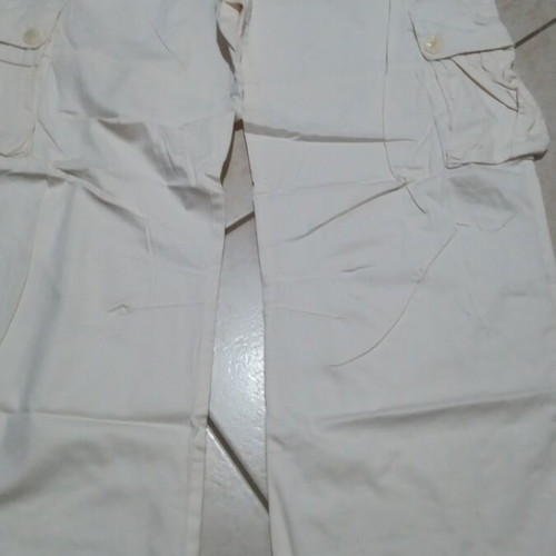 White beige pants with pockets, size L 40 12
