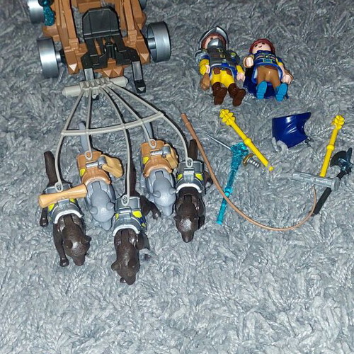Playmobil set of 3 including water cannon, police with bike, graffiti officer