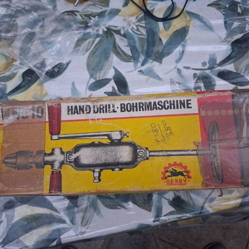 Hand Drill Bohrmaschine derby vintage, used with original box