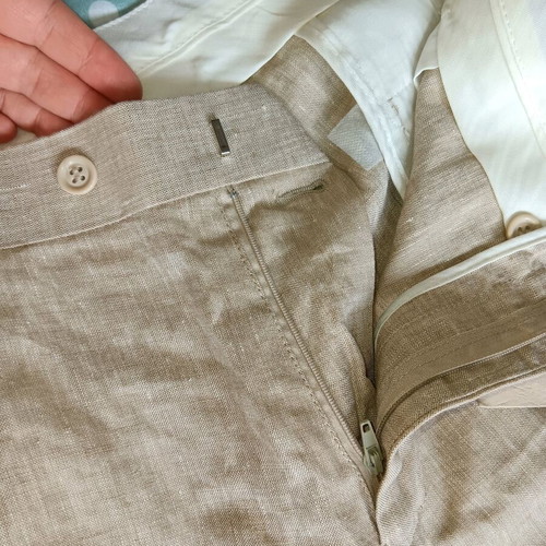 Men's linen pants beige new, size XL