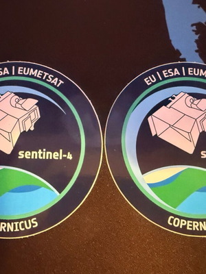 Sentinel-4 ESA collectible stickers new, 2 pieces