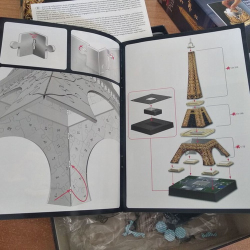 3D Puzzle Eiffel Tower 226 Pieces like new with Base Lighting
