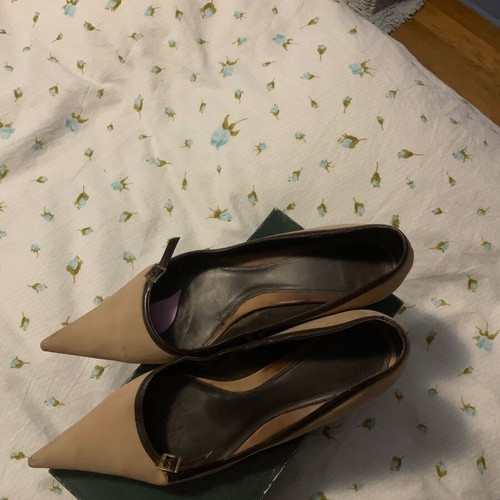 Zara suede shoes beige with brown details, size 39 pumps