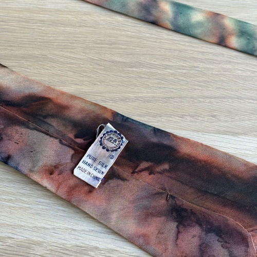 Handmade tie new from 100% pure silk with painted designs