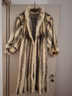Galistinos Two-Tone Mink Fur Coat like new, size XXL